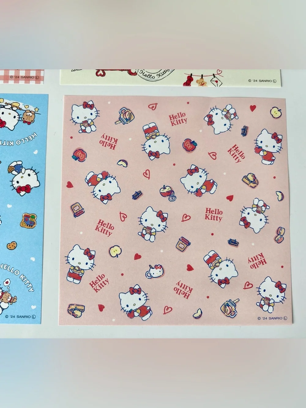 Hello Kitty Kawaii Hearts Bows Decorative Origami Paper Set of 4 Designs NWT